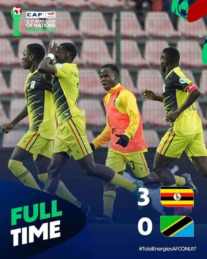 Uganda Cubs Win 3-0 against Tanzania in the 2025 U17 AFCON in Morocco